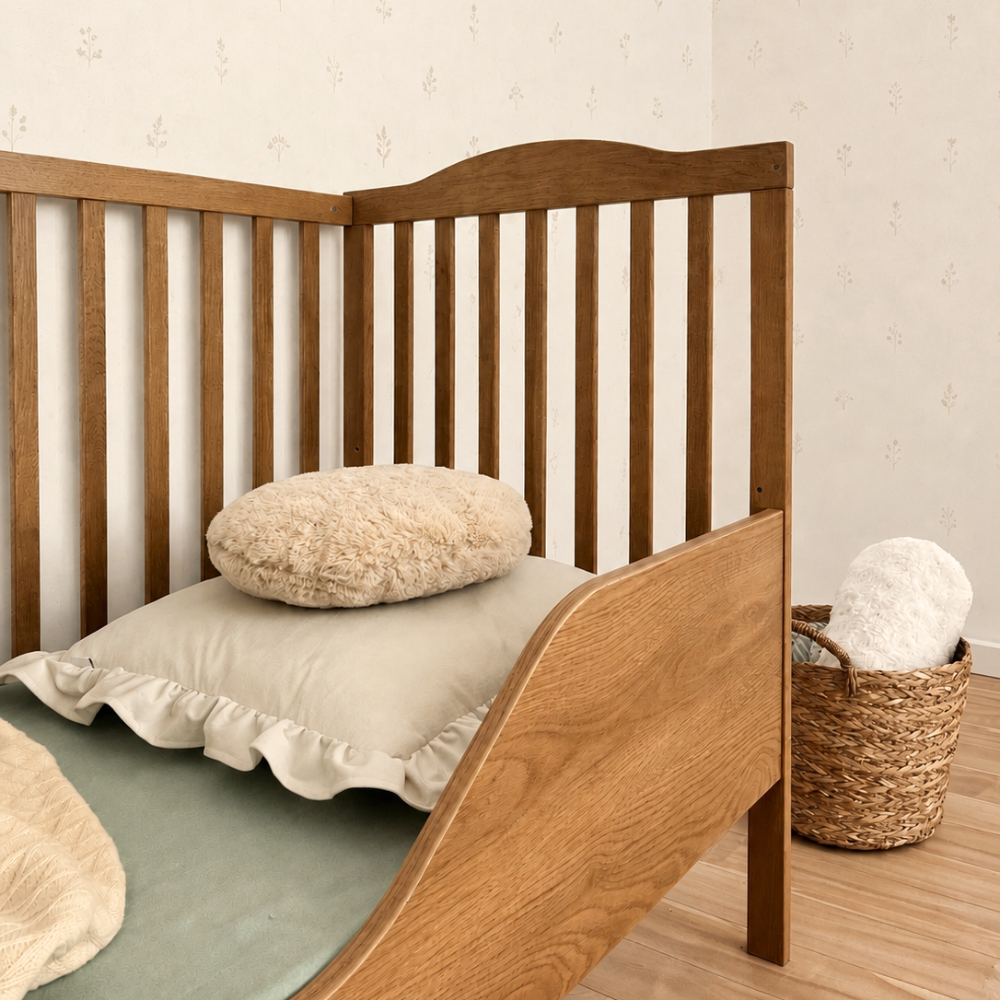 ATB NUBI Babybett 120 × 60 cm mit Sitzbankfunktion – Natur – weitere Produktansicht 5