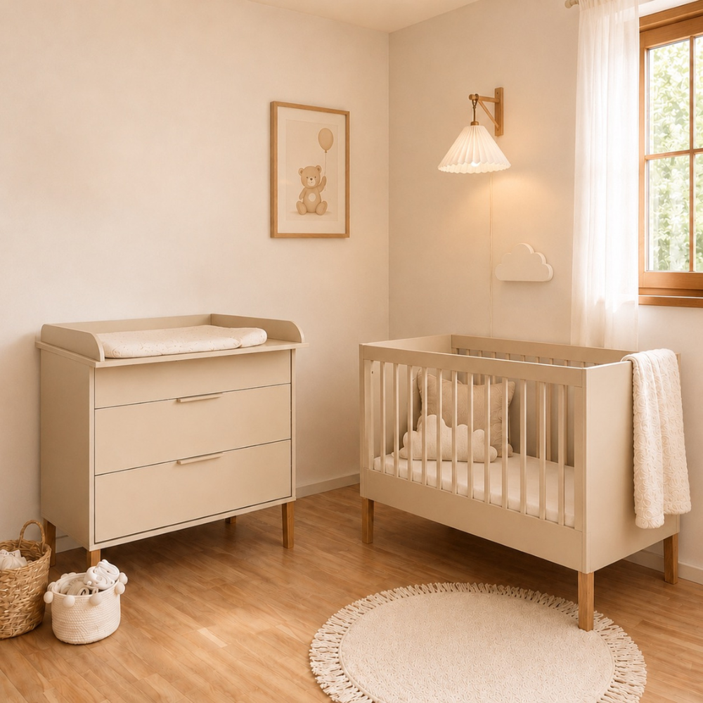 ATB ILA Babybett 120 × 60 cm mit Schutzgitter – Kaschmir – weitere Produktansicht 4