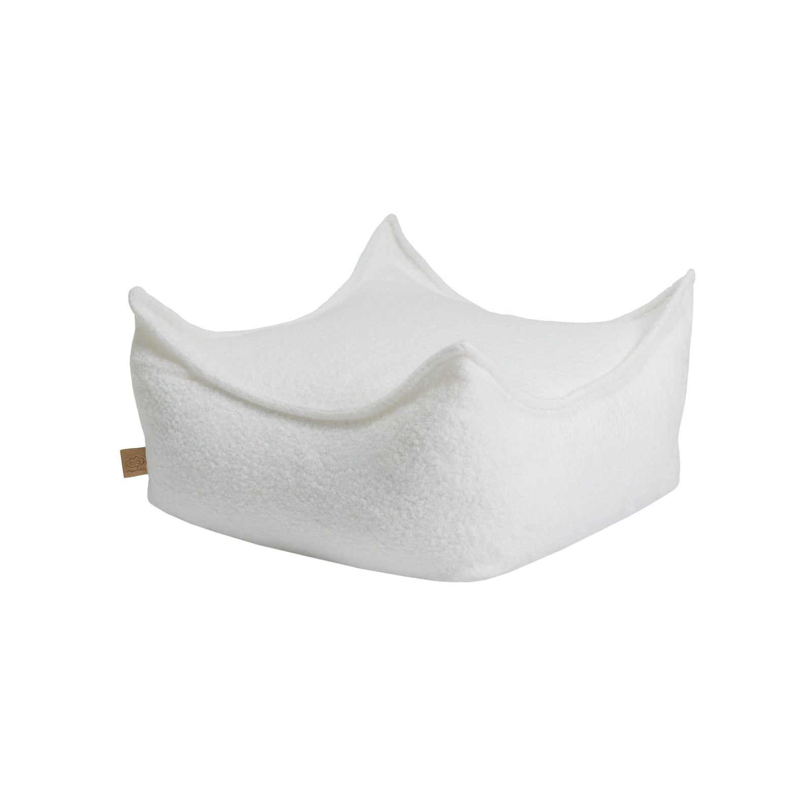 kinderzitzak van boucléstof in wit voor peuters en kleuters van 1 tot 4 jaar