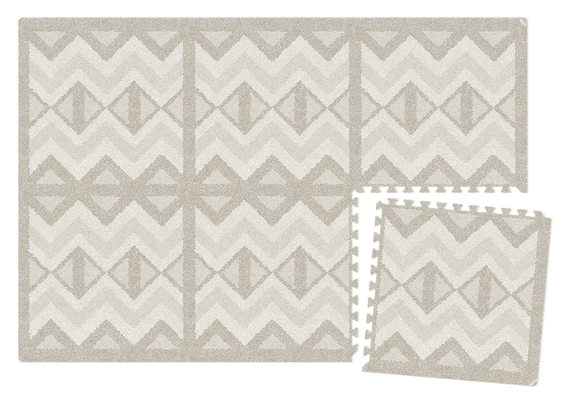 Kilim foam play mat feather gray foam puzzle mat – Lomamo
