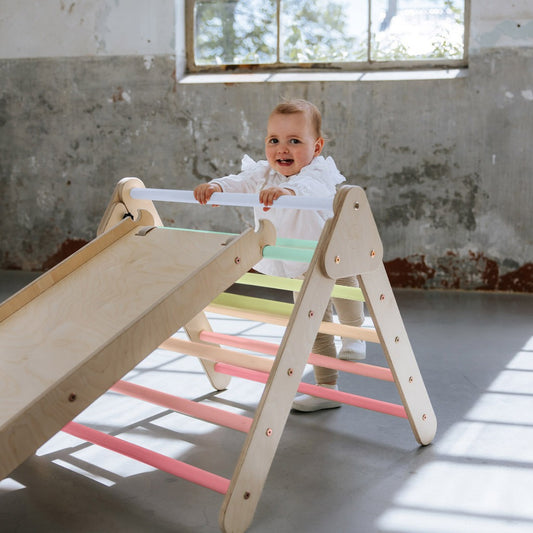 Pikler klimdriehoek premium - inklapbaar - pastel