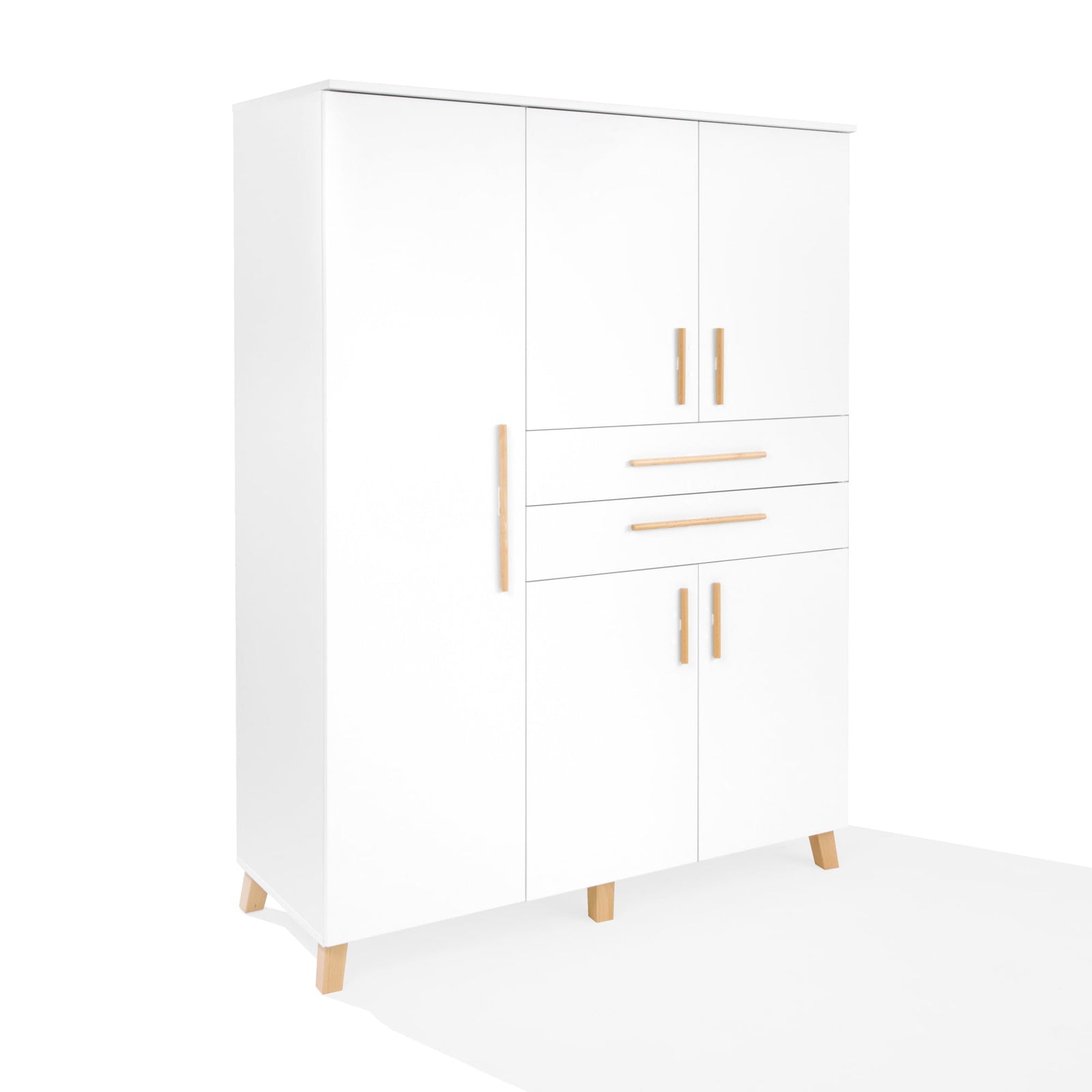 ATB CLASSIC Kleiderschrank 5 Türen, 2 Schubladen – Weiß – weitere Produktansicht 2