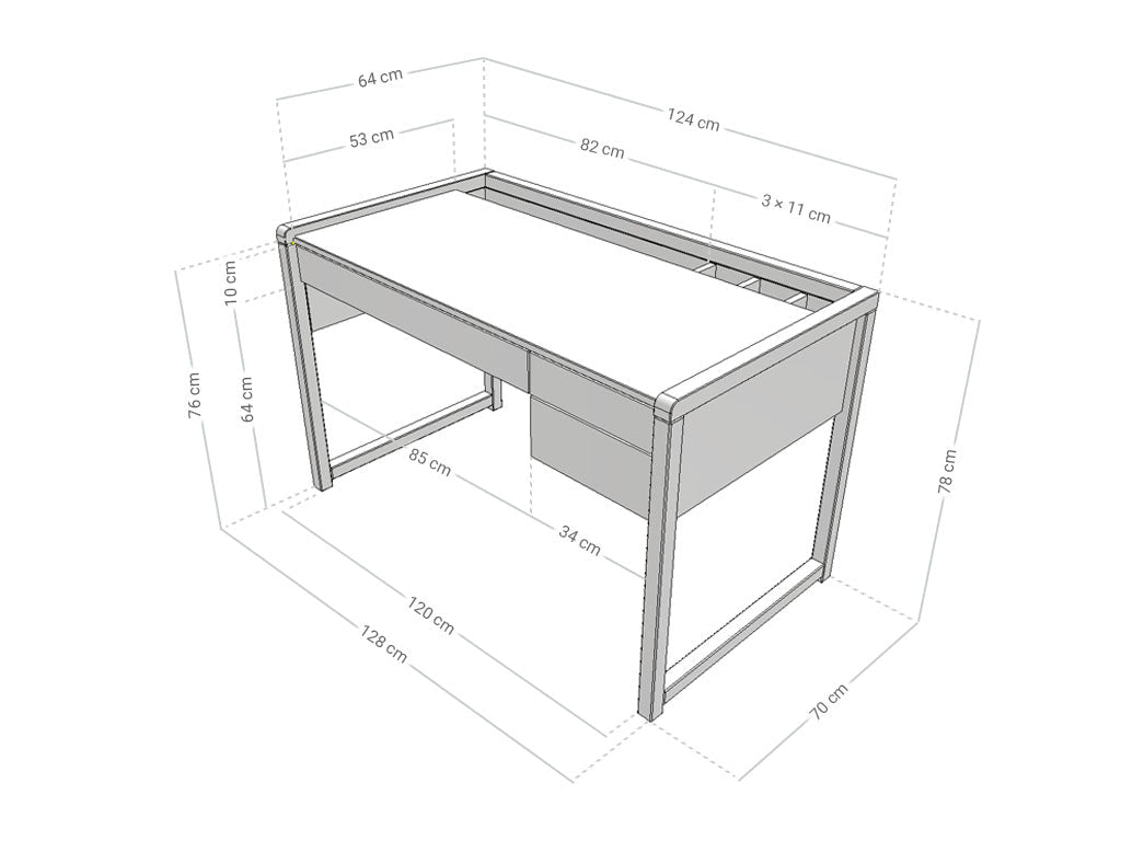 STOLLY Schreibtisch mit Schubladen im Kinderzimmer
