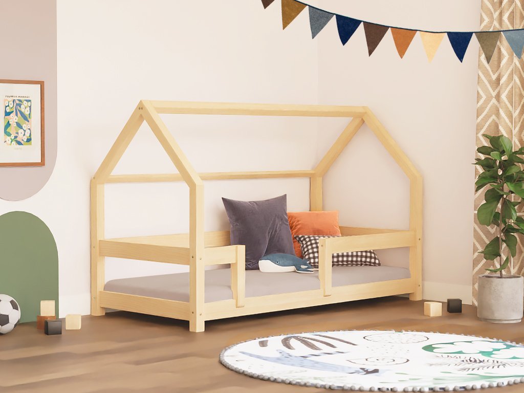 Huisbed Tery - houten kinderbed met dubbele bedrand -