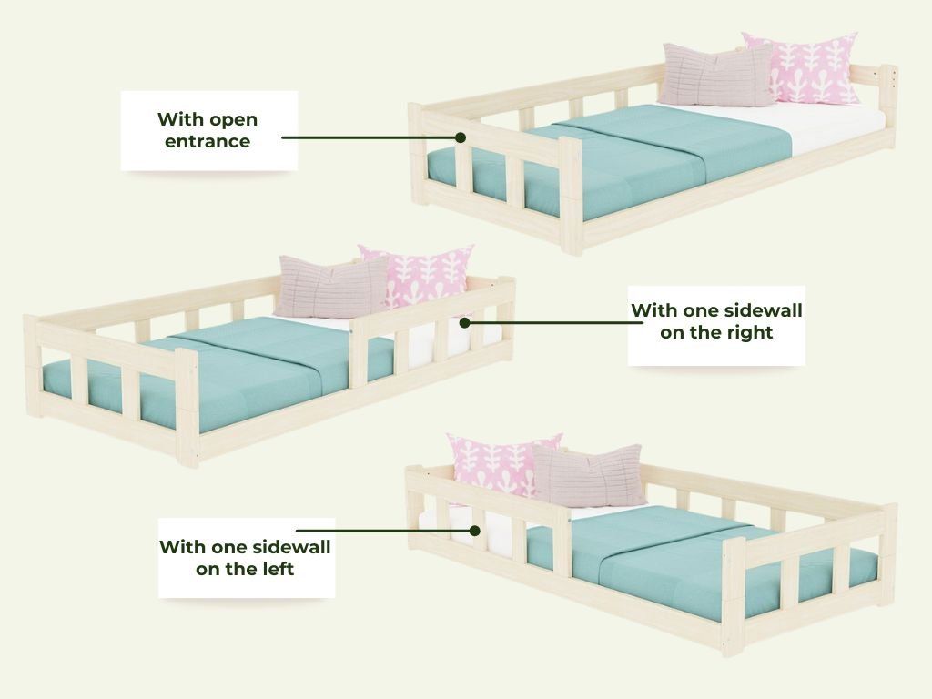 Ombouwmogelijkheden van het Benlemi FENCE Montessori vloerbed