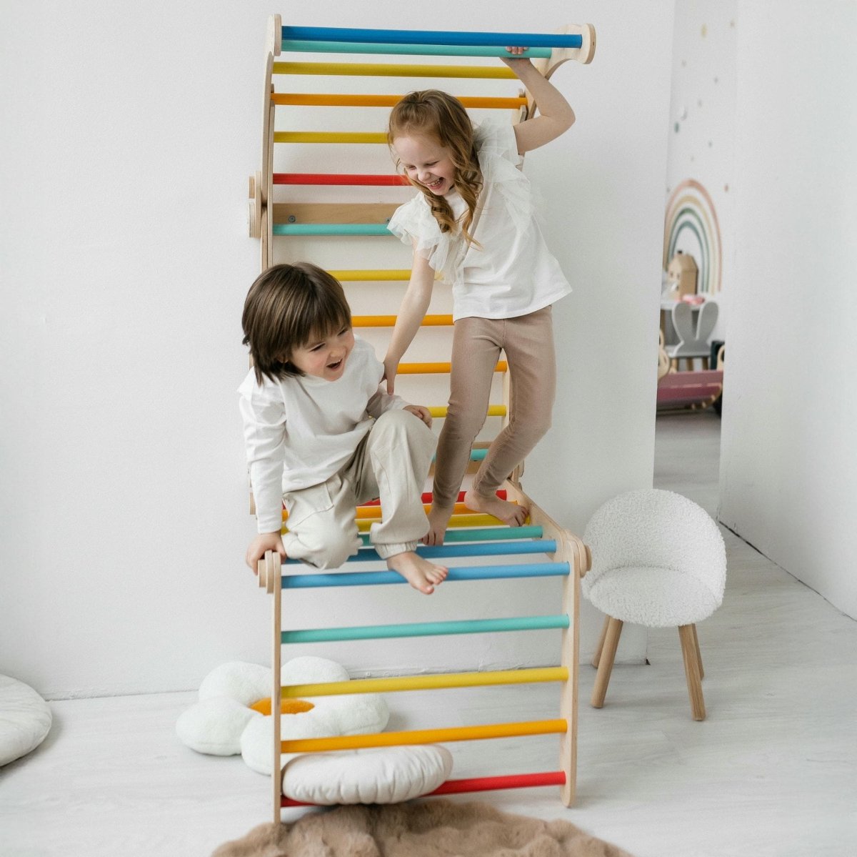 BusyKids klimrek – sprossenwand regenboog – productbeeld 8