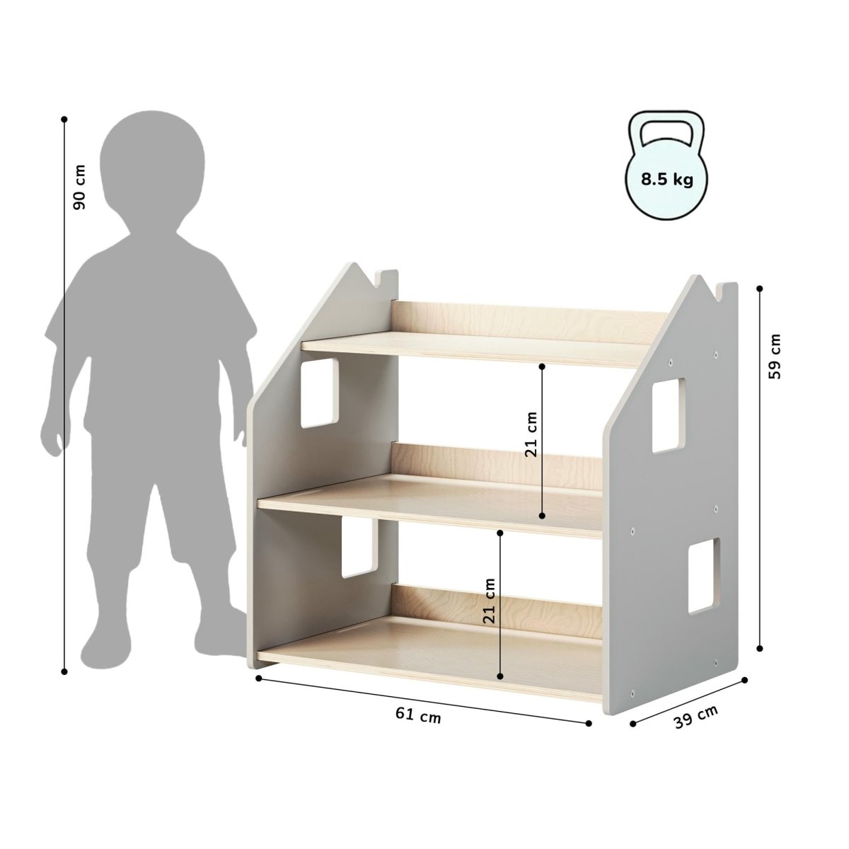 BusyKids Spielzeugregal – Grau