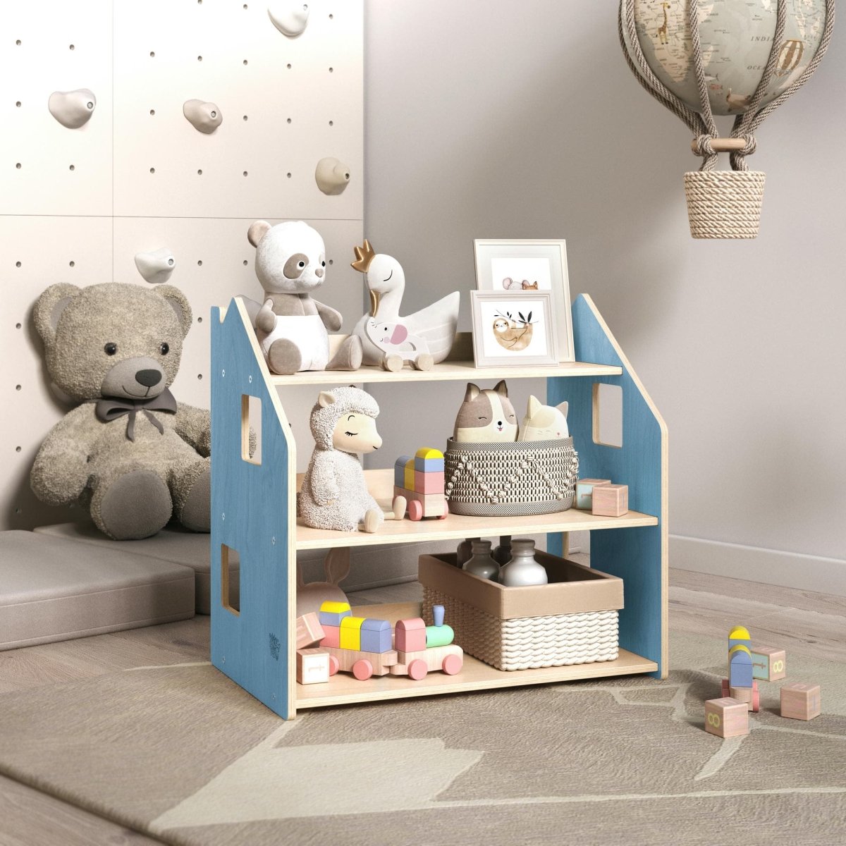 BusyKids Spielzeugregal – Zartblau/Rosa