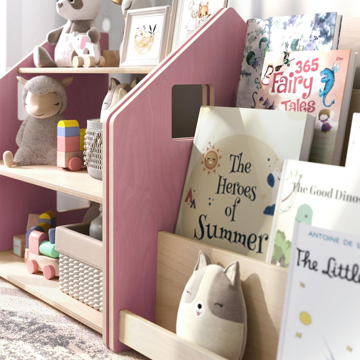 BusyKids Spielzeugregal – Zartblau/Rosa