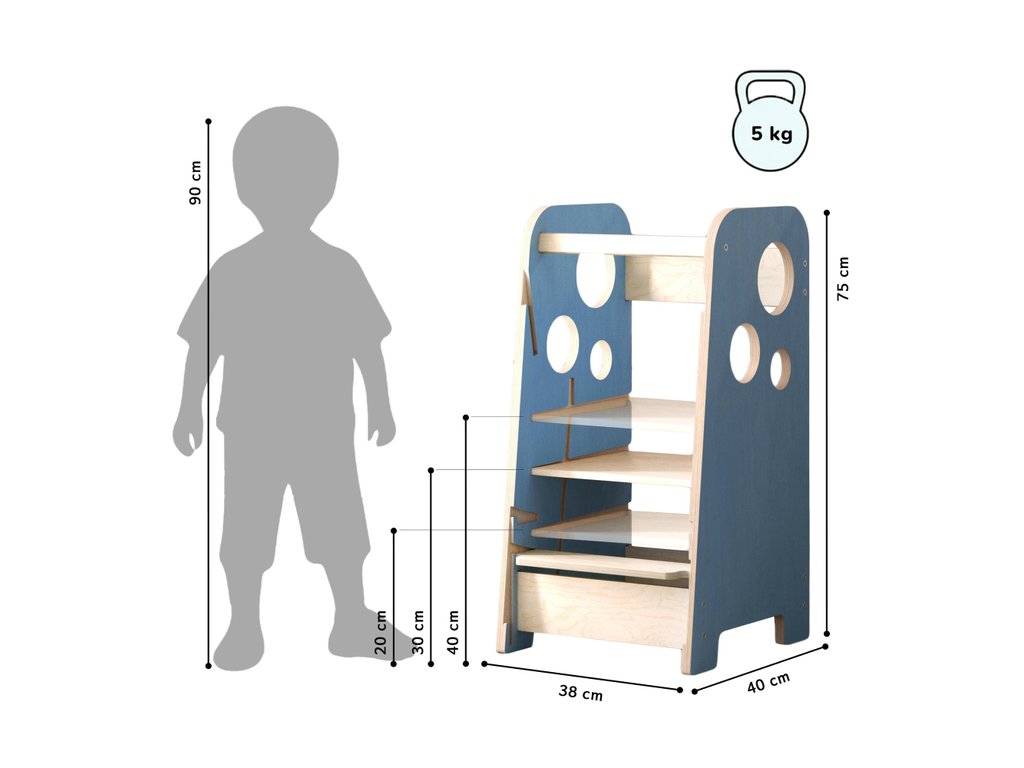 BusyKids 3-in-1 leertoren – roze of lichtblauw – foto 4