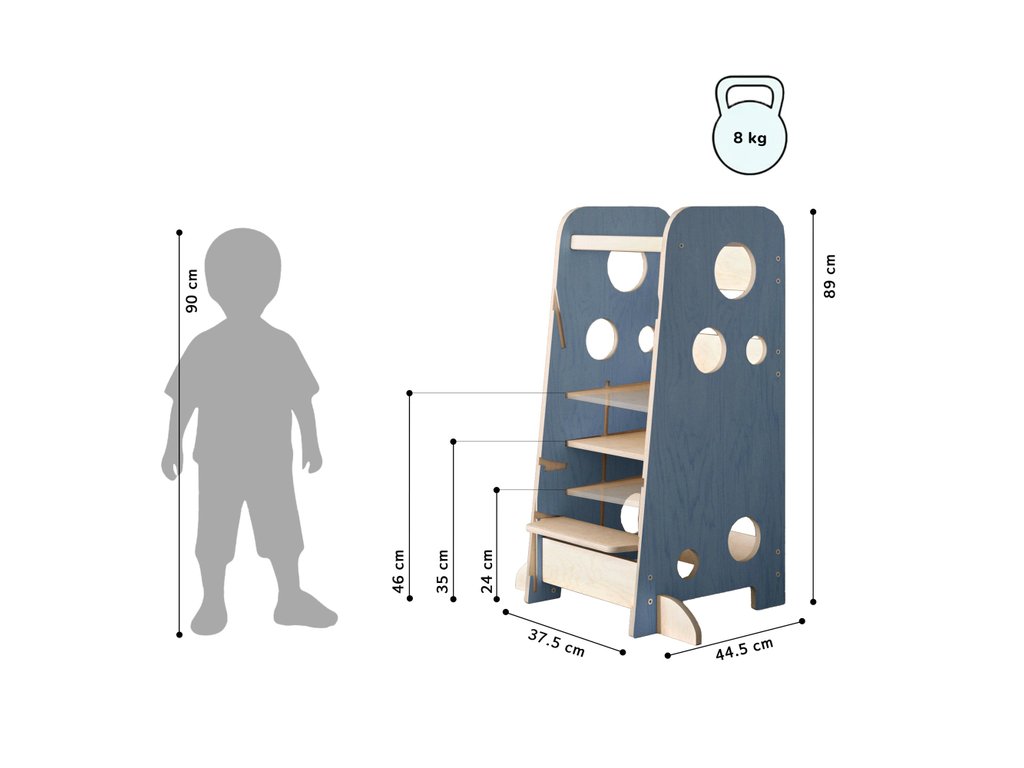 BusyKids 3-in-1 leertoren XL – roze of lichtblauw – foto 4