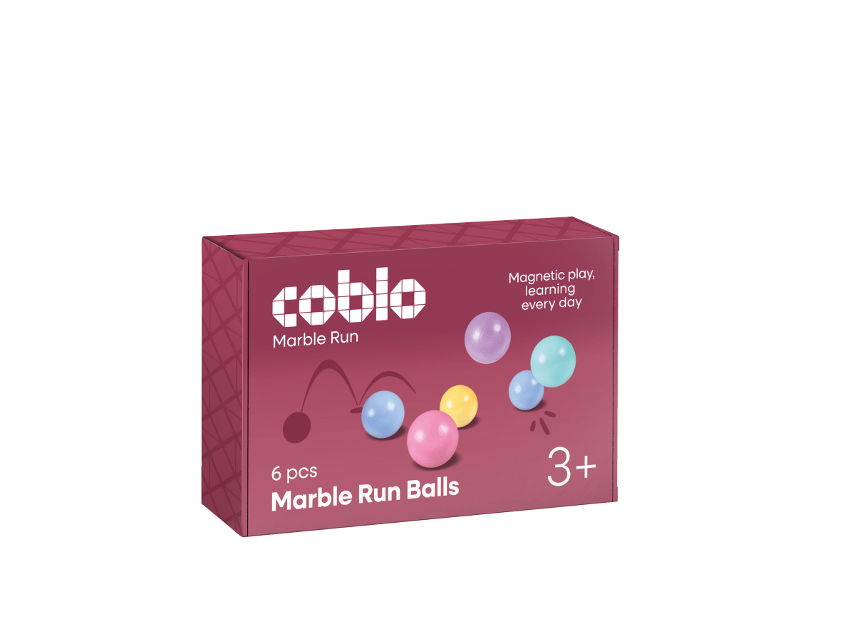 Coblo Murmelbahn-Kugeln Pastel – 6 Stück, Verpackung
