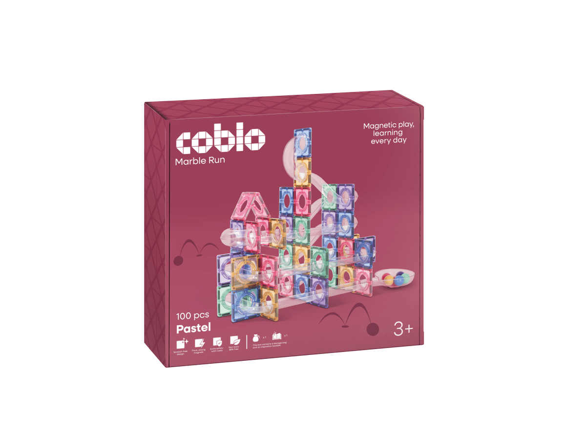 Coblo Magnetische Murmelbahn Pastel – 100 Teile, Verpackung