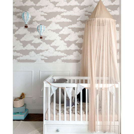 Dekornik Classic Velveteen clouds beige kinderbehang
