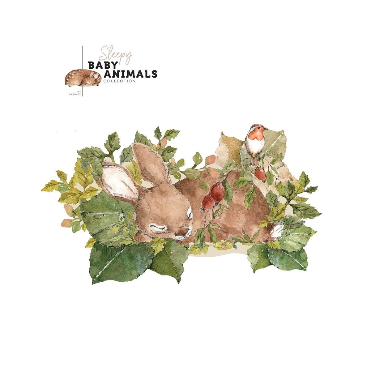 Schlaf, mein kleines Kaninchen – Wandaufkleber für hinter das Bett