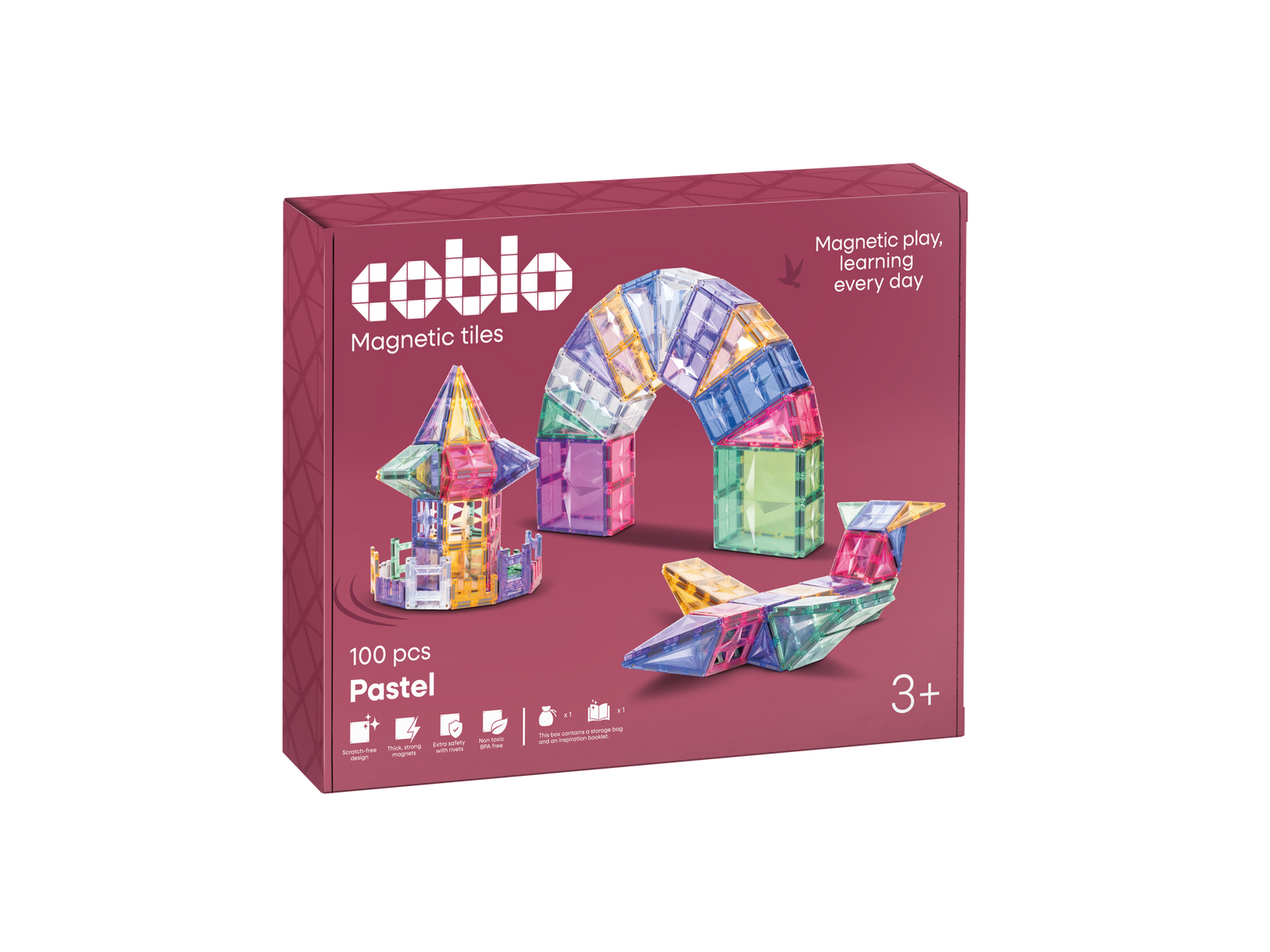 Coblo Magnetische Tegels Pastel – 100 stuks verpakking