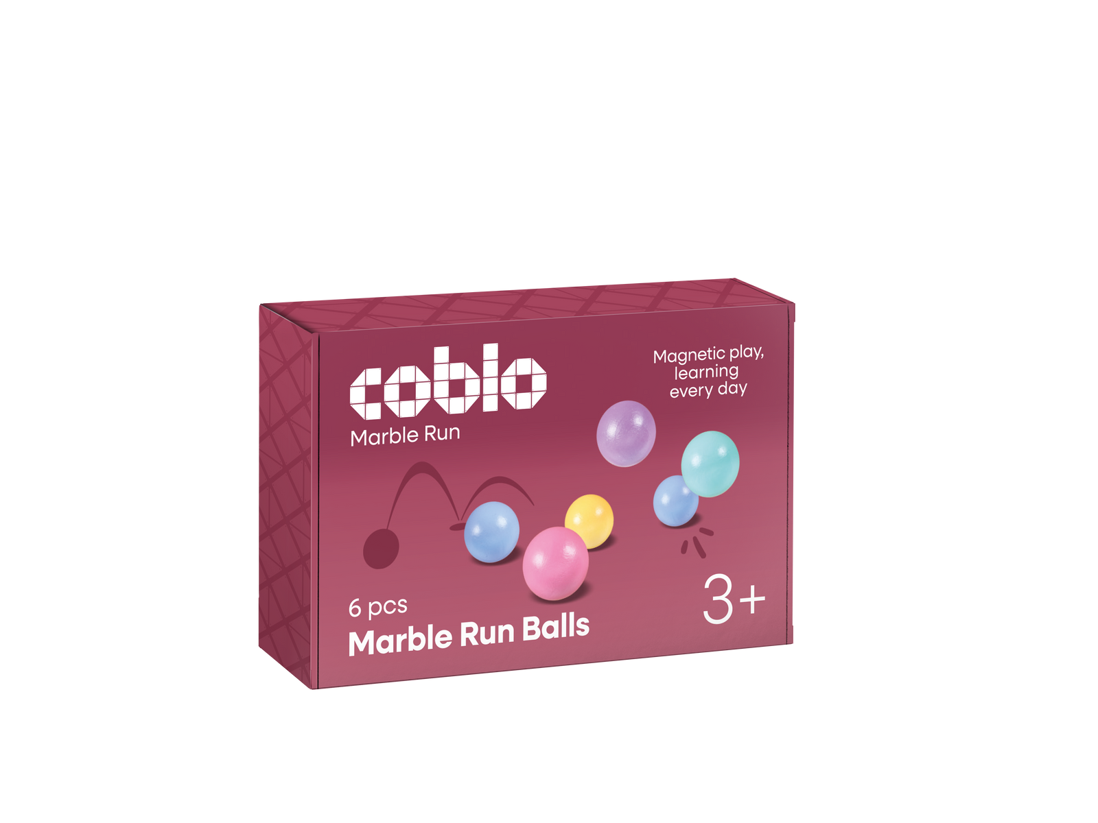Coblo Knikkerbaan Balletjes Pastel – 6 stuks verpakking