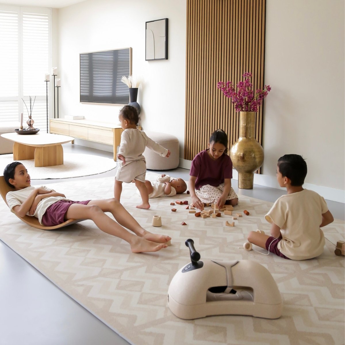 Eeveve speelmat Kilim Sand met antislip en waterdicht oppervlak