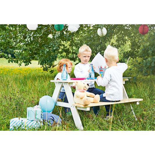 Children's picnic table Nicki for 4, white