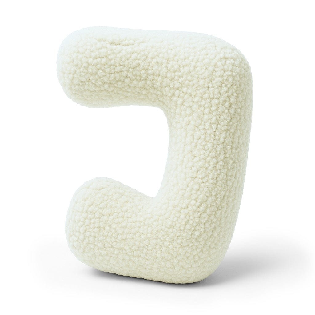 Bearly-letterkussen in de vorm van letter J, crème van MeowBaby