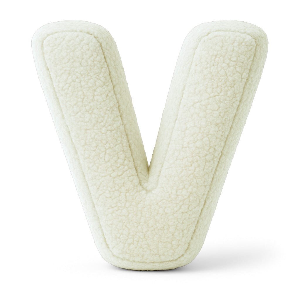 Bearly-letterkussen in de vorm van letter V, crème van MeowBaby