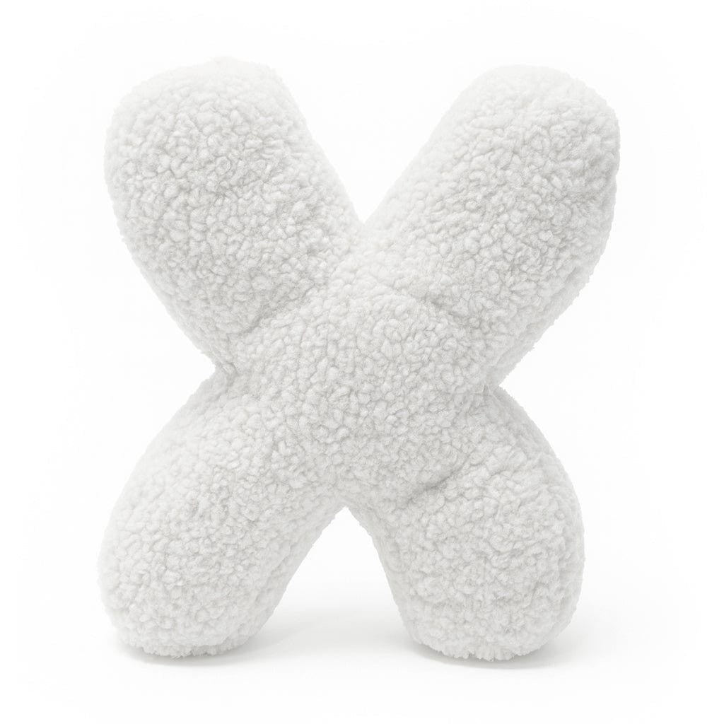 Bearly-letterkussen in de vorm van letter X, gebroken wit van MeowBaby