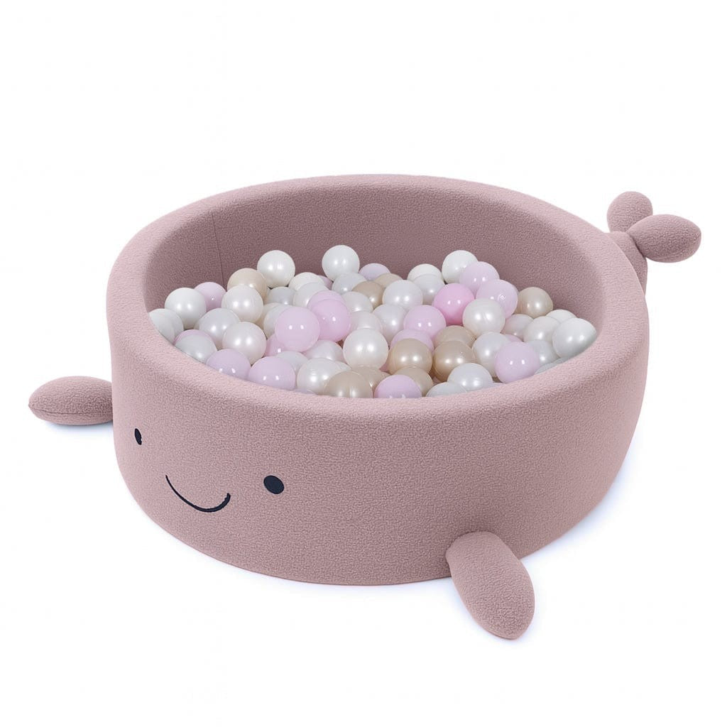MeowBaby Bällebad in Walform in Himbeerrosa Bouclé