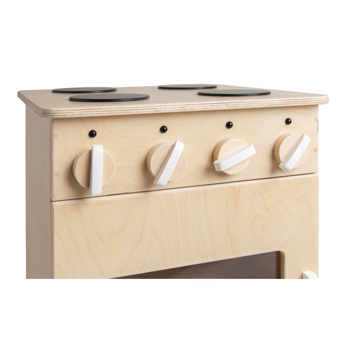 Van Dijk Toys houten speelgoed keuken / keukentje Fornuis - Naturel met wit (Kinderopvang kwaliteit) -