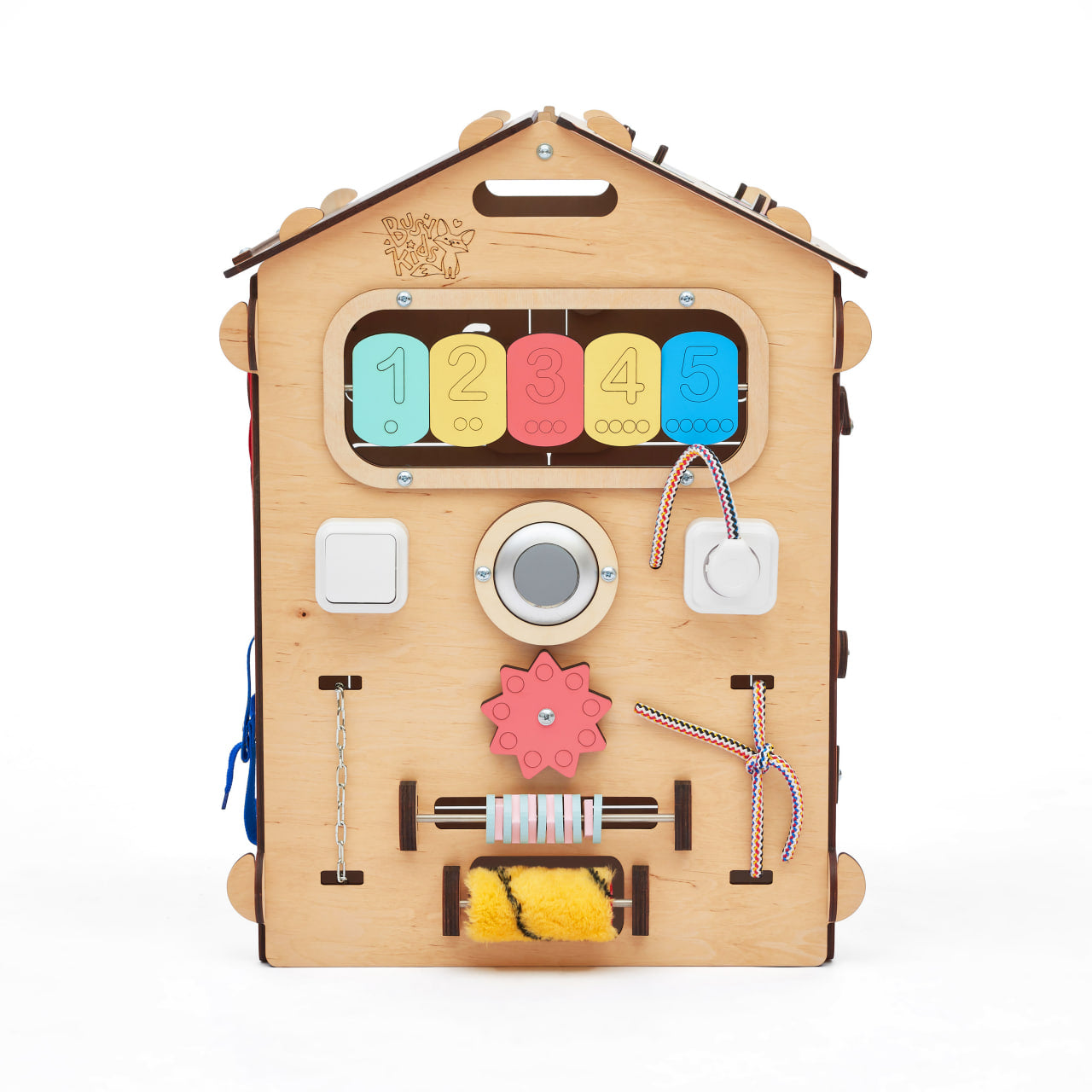 Set - BusyBoard Häuschen natura und kreativer Würfel
