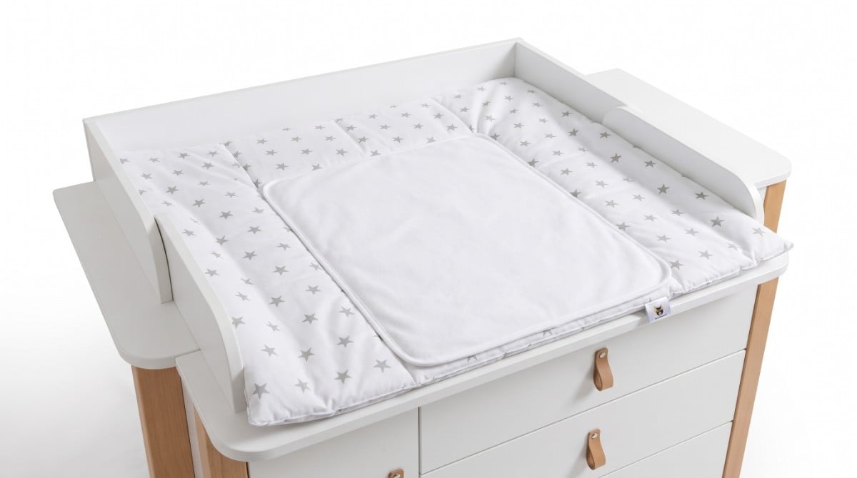 YappyNord White II Wickelauflage 72 × 80 cm, Weiß