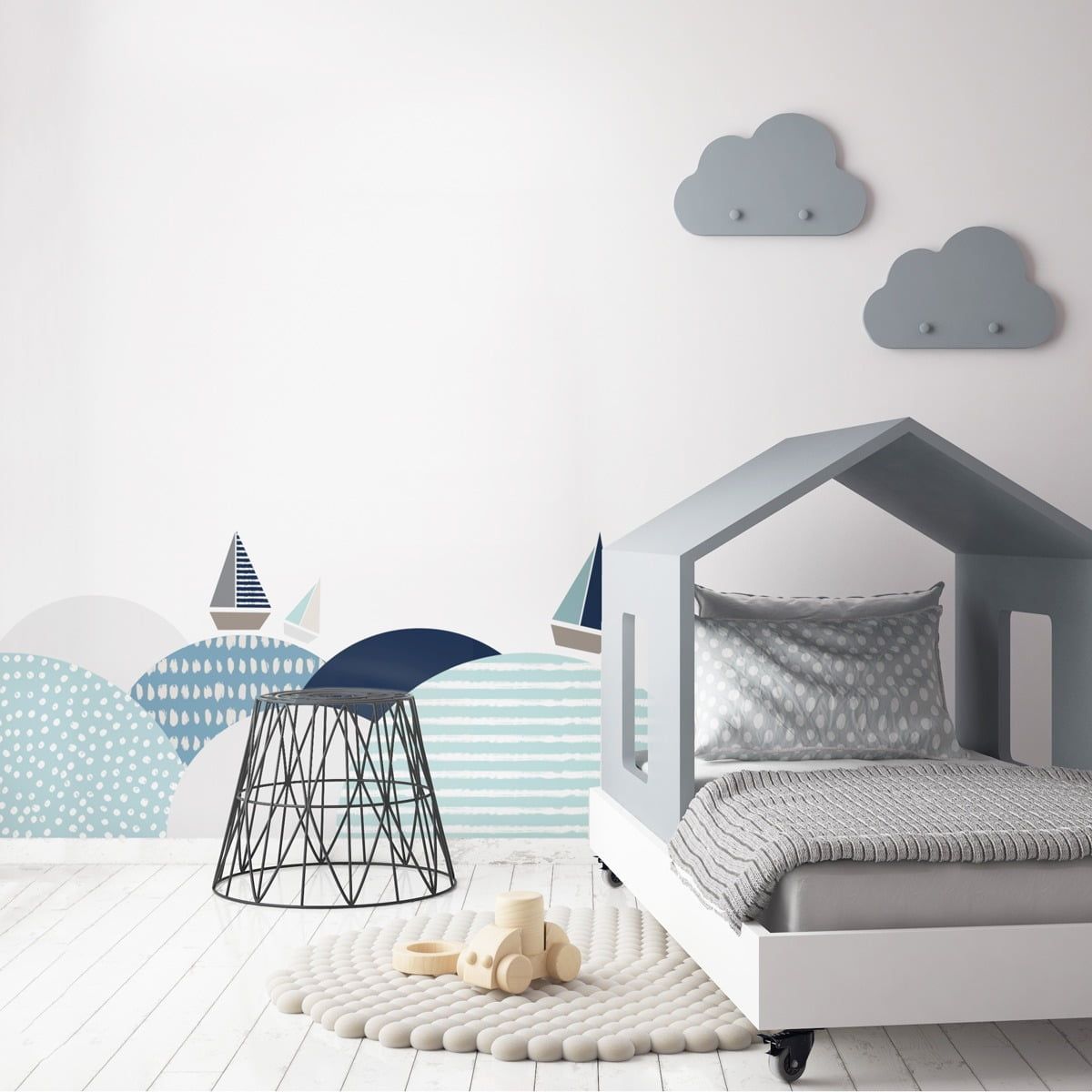 Wandaufkleber „Südsee hinter dem Bett“