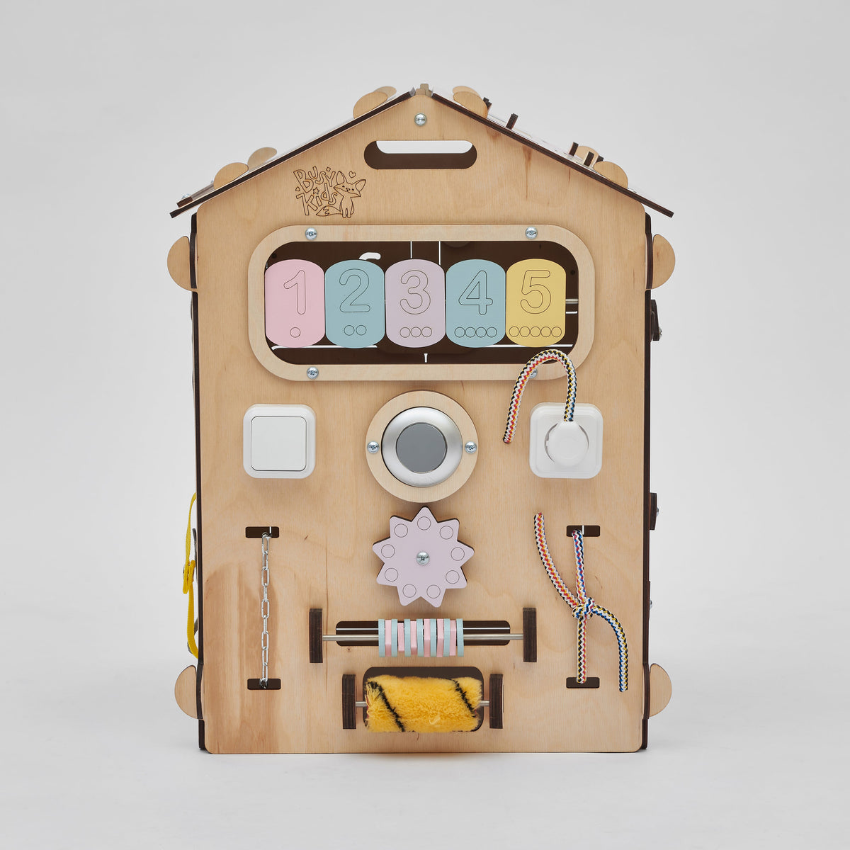 Set - BusyBoard Cottage natura/pastel and creative cube