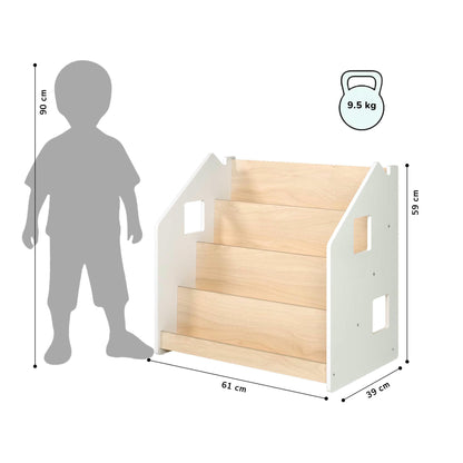 BusyKids Montessori boekenkast – wit en grijs
