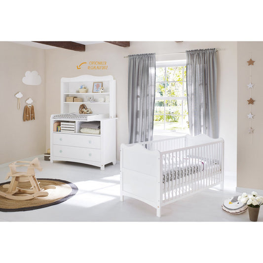 Babyzimmer Florentina extra breit – 3-teilig mit Regaleinheit