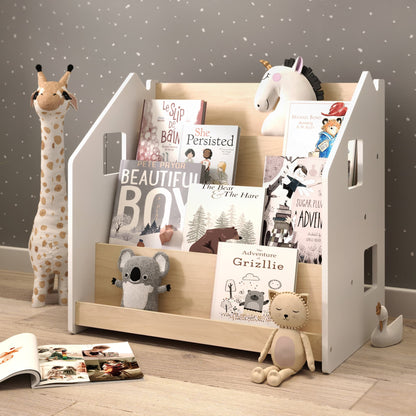 BusyKids Montessori boekenkast – wit en grijs