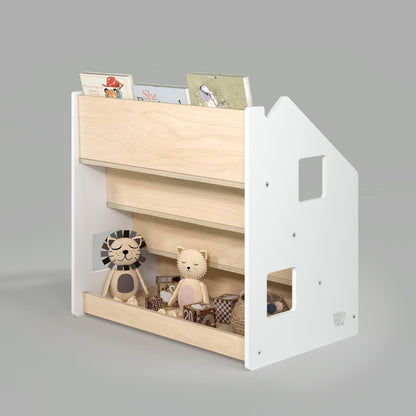 BusyKids Montessori boekenkast – wit en grijs