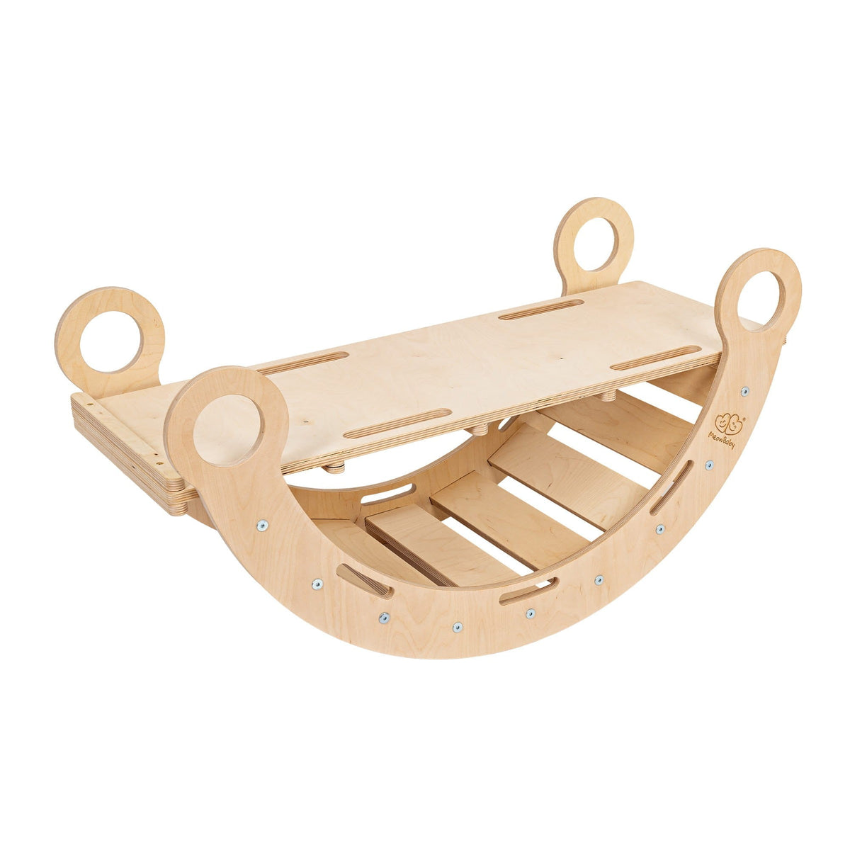 MeowBaby Dream Rocker naturel met glijbaan