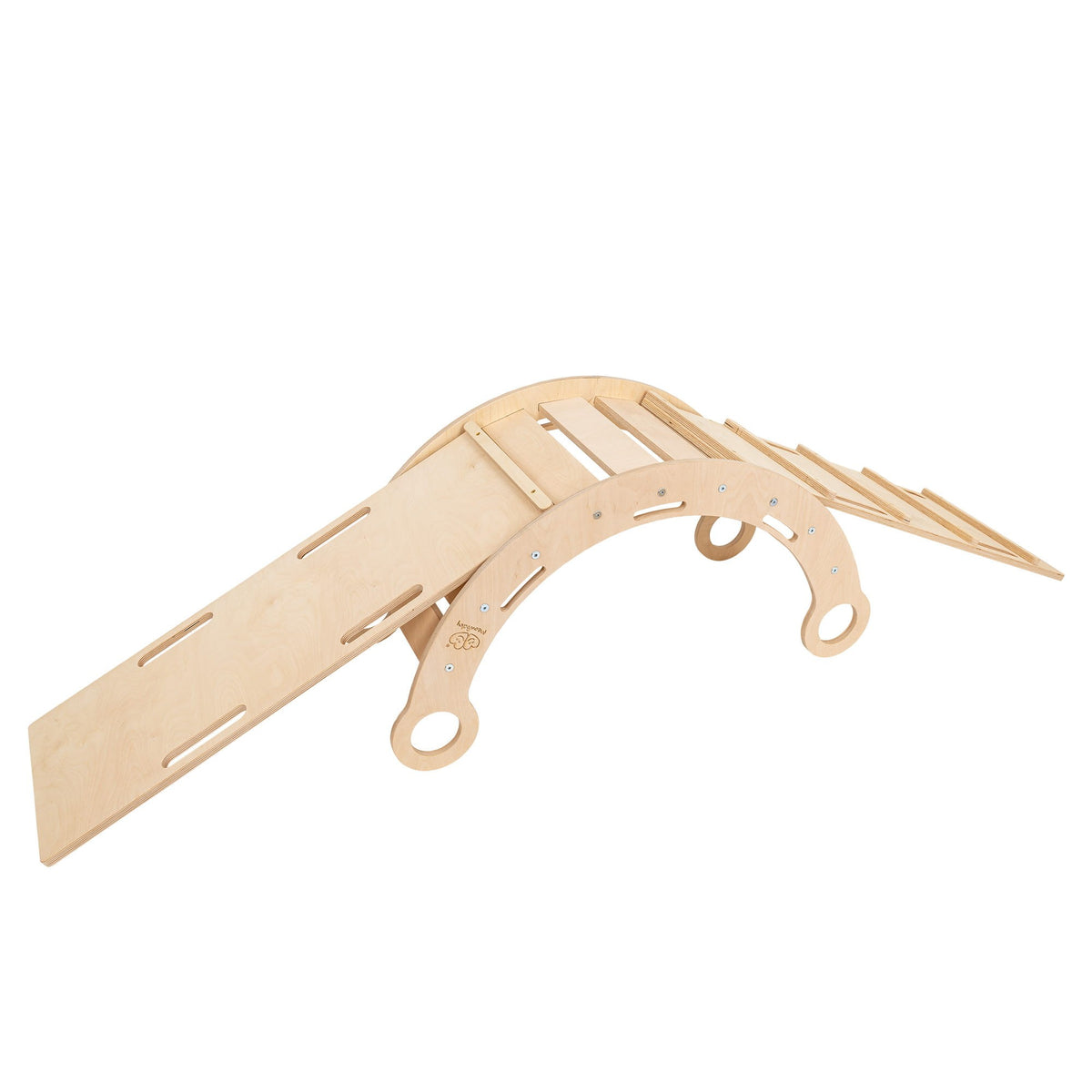 houten wipschommel naturel met glijbaan en ladder voor peuters en kleuters