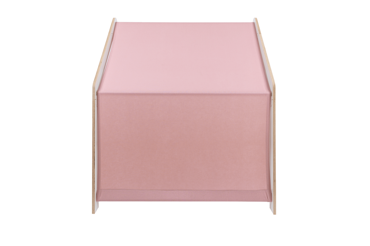 houten speelhuisje wit met roze dak voor kinderkamer