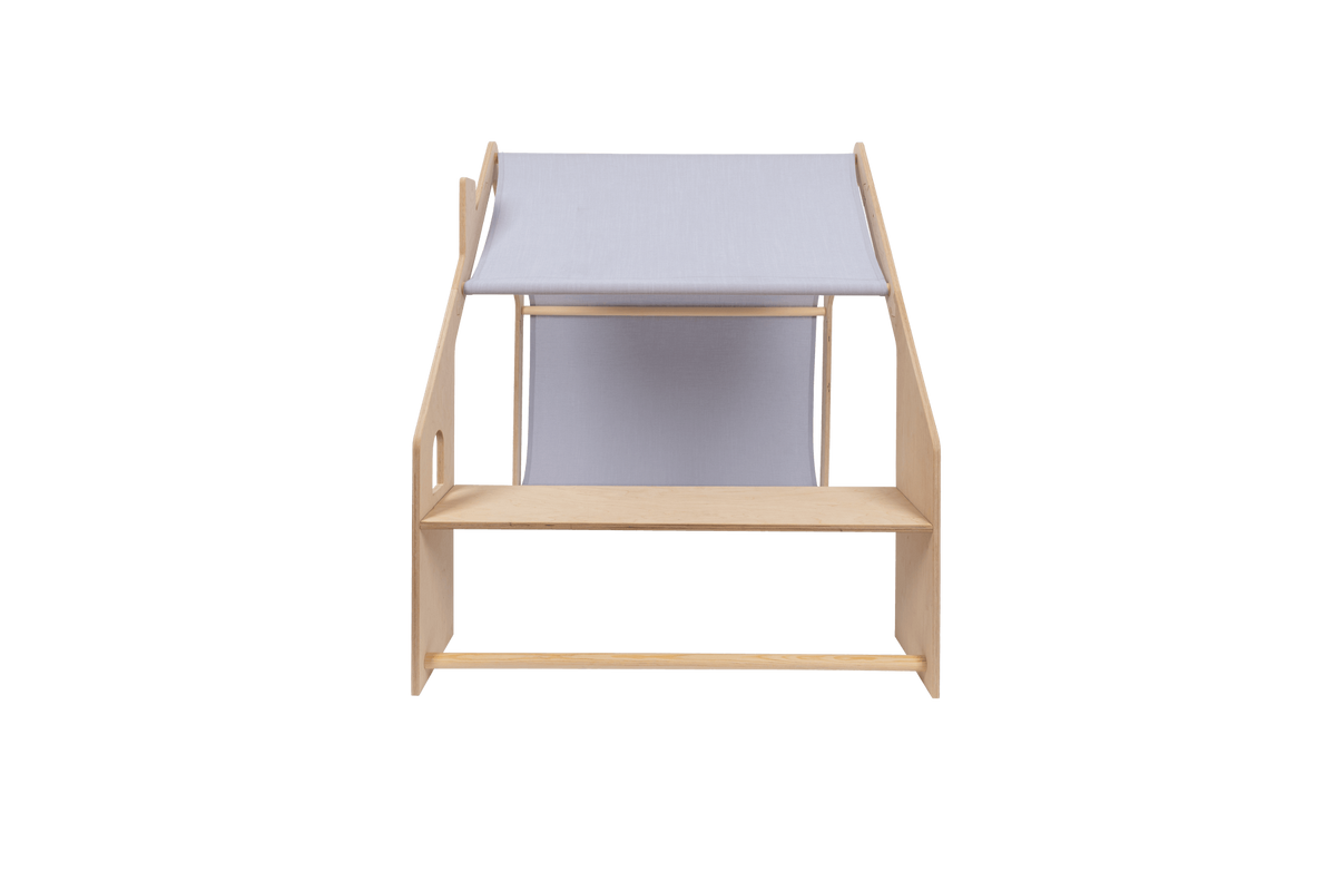 houten speelhuisje naturel met blauw dak voor kinderkamer