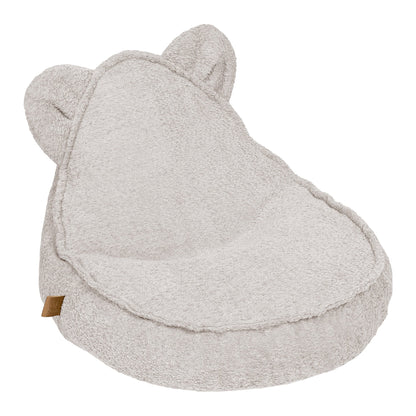 MeowBaby Boucle kinderzitzak met oortjes champagne