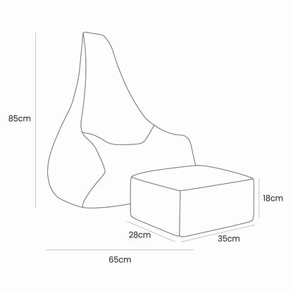 MeowBaby Tearo outdoor zitzak met voetensteun taupe sfeer