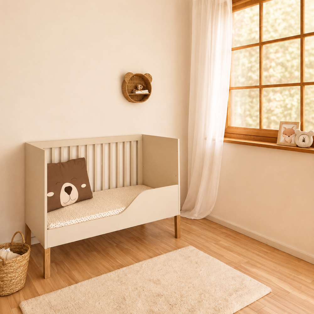 ATB ILA Babybett 120 × 60 cm mit Schutzgitter – Kaschmir – weitere Produktansicht 7