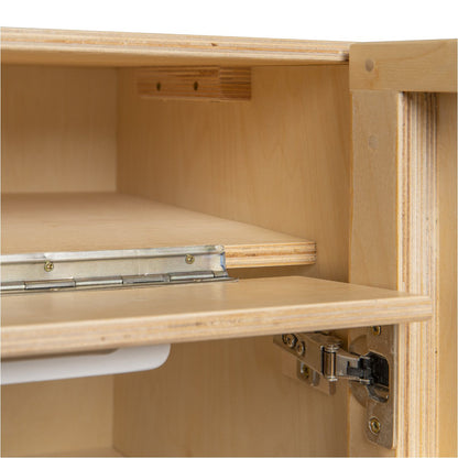 Van Dijk Toys Spielzeugkühlschrank aus Holz - Natur mit Weiß (Kinderbetreuungsqualität)