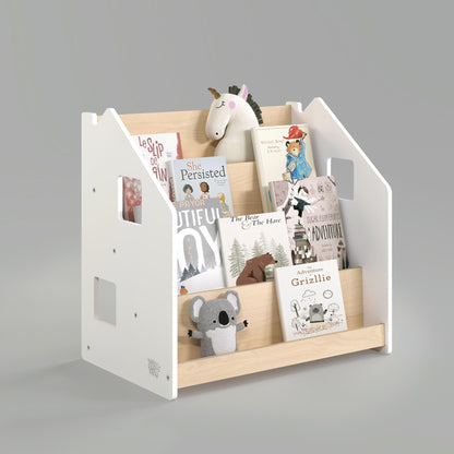 BusyKids boekenkast en speelgoedrek set – wit en grijs