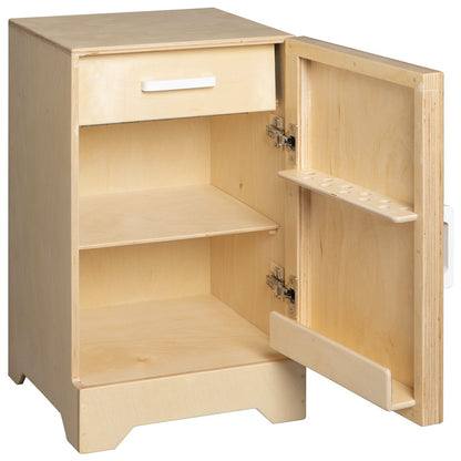 Van Dijk Toys Spielzeugkühlschrank aus Holz - Natur mit Weiß (Kinderbetreuungsqualität)
