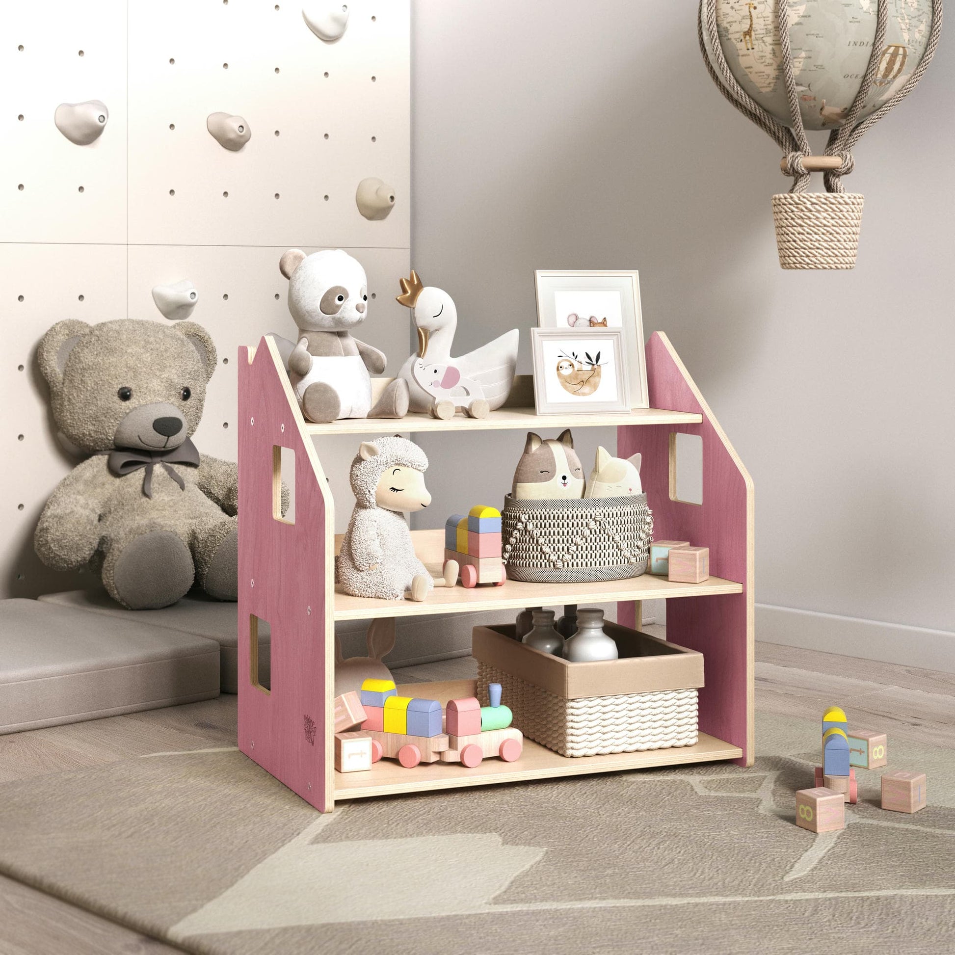BusyKids speelgoedrek – zachtblauw/roze