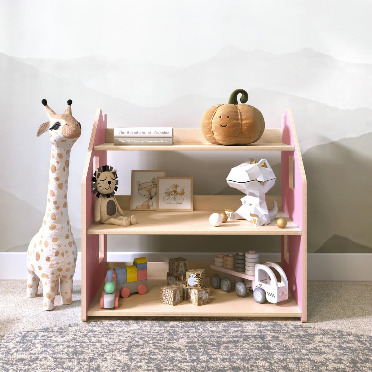 BusyKids speelgoedrek – zachtblauw/roze