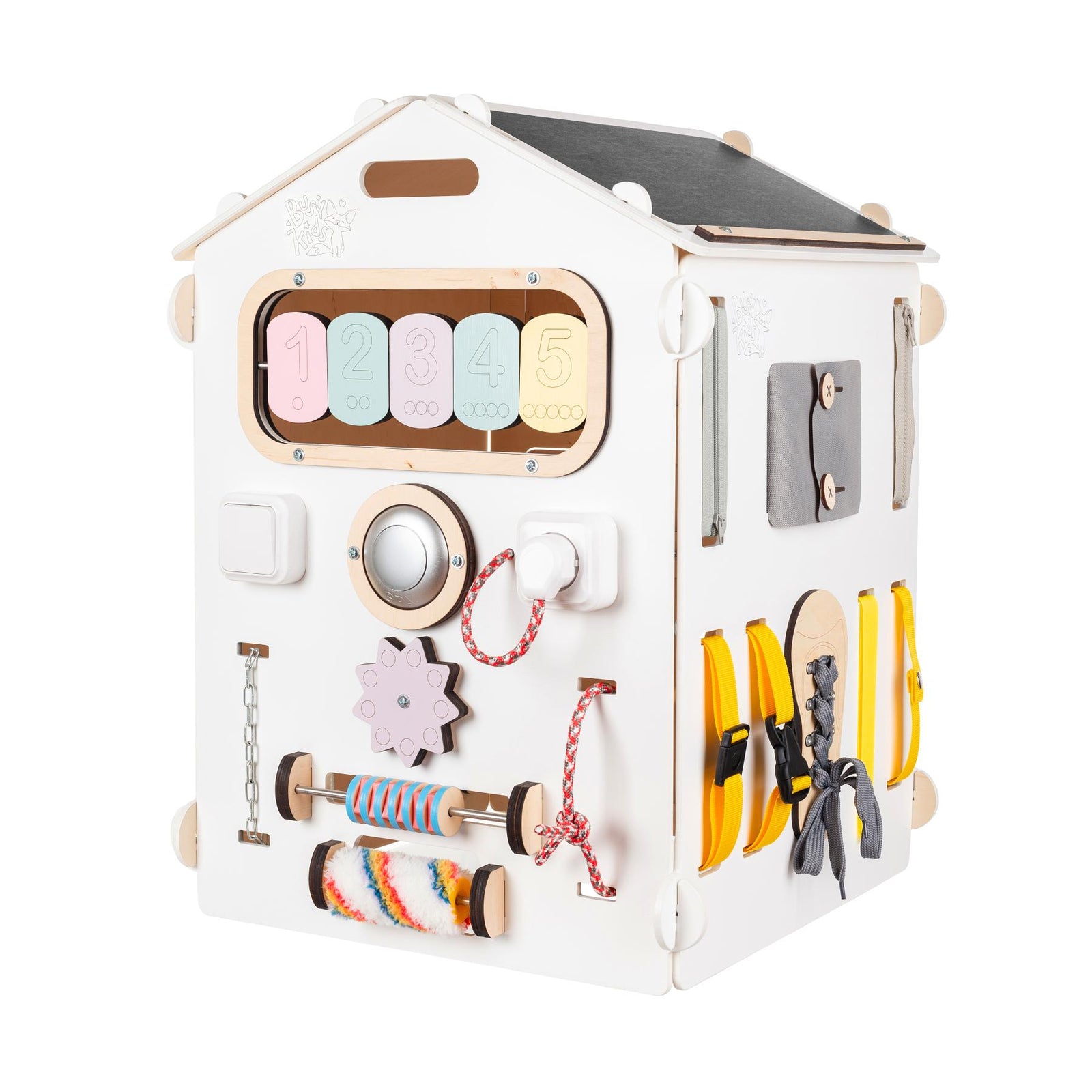 BusyKids Busy Board speelhuisje – wit/pastel, limited edition
