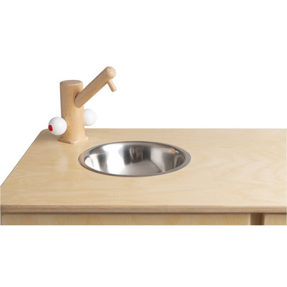 Van Dijk Toys Holzspielküche / Spielküche - Natur mit Weiß (Kinderbetreuungsqualität)